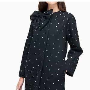 Kate Spade Dorothy Coat Wool blend with bow. Size 8